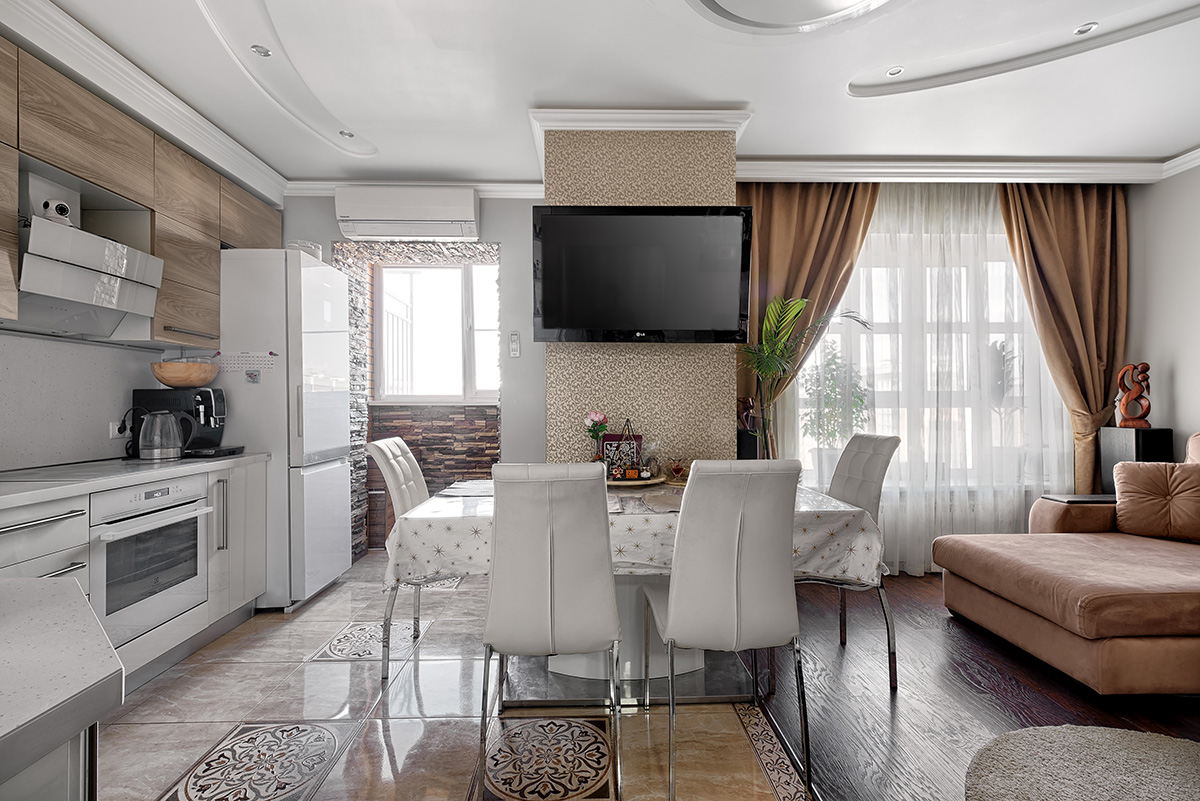 кухня и столовая