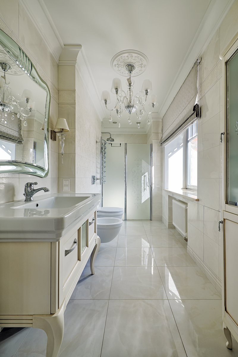 санузел с душевой в доме