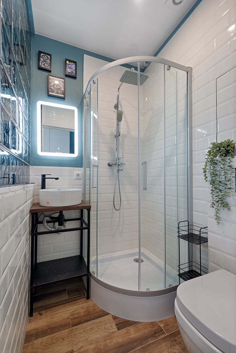 душевая кабина в санузле